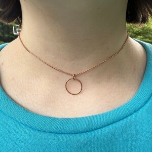 Elegant Rose Gold Circle Pendant Necklace